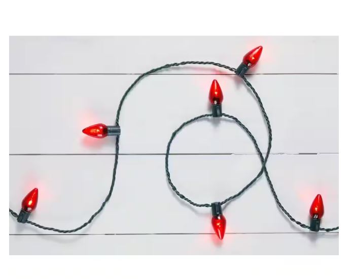 Home Accents Holiday 25L Red C9 LED Steady Lit Garland Home Center