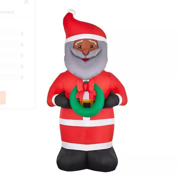 Home Accents Holiday 6.5 ft. African American Santa Inflatable with LED