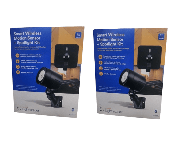 2PACK Novolink Wireless Battery Operated Black LED Spotlight w/ Motion