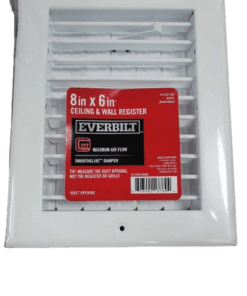 Everbilt 8 in. x 6 in. 1-Way Steel Adjustable Wall/Ceiling Register in White