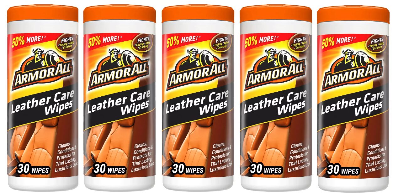 5PACK Armor All 30ct Leather Care Wipes Automotive Protector Garland