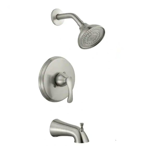 Glacier Bay Edgewood SingleHandle Tub and Shower Faucet in Brushed