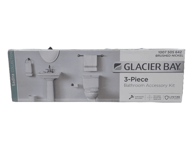 Glacier Bay Sadira 3Piece Bath Set with Mounting Hardware in Brushed