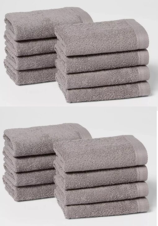 16-PACK Room Essentials™ Antimicrobial Washcloth Set Gray - Garland ...