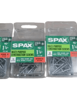 3-PACK Spax Multi-Material Screws Flat Head Zinc  6 x1-1/4 [35 QTY]
