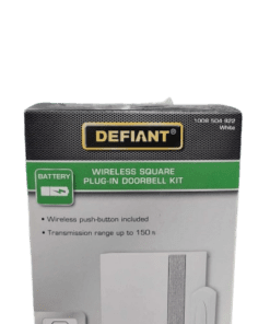 Defiant Wireless Plug-In Doorbell Kit with Wireless Push Button in White