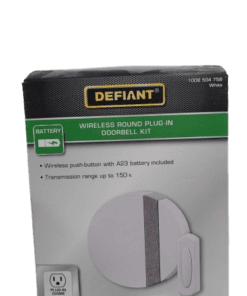 Defiant Wireless Plug-In Doorbell Kit with Wireless Push Button in White