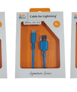 3-PACK Tech&Go 3-Ft Cable w/ Lightning Charge in Blue For Iphone/Ipad/Ipod