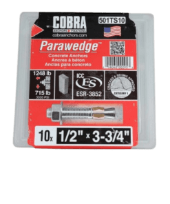 10-PACK COBRA 501TS10 1/2 in. x 3-3/4 in. Wedge Anchor - 26043