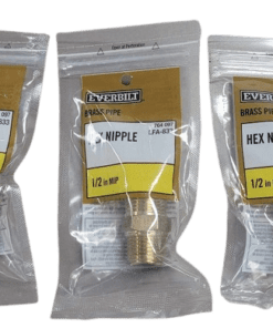 3-PACK Everbilt 1/2 in. x Close MIP Brass Hex Nipple Fitting
