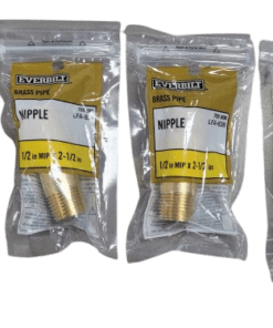 4-PACK Everbilt 1/2 in. x 2-1/2 in. MIP Brass Nipple Fitting