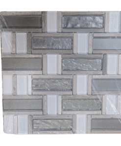 5-PACK Daltile Stone Decor Greystone 12" x 12" Stone and Glass Mosaic Wall Tile