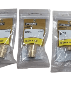 5-PACK Everbilt 1/2 in. x 1.2 in. MIP Brass Nipple