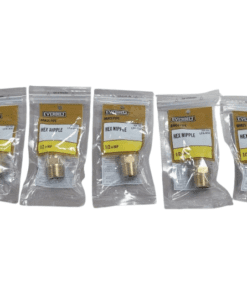 5-PACK Everbilt 1/2 in. x Close MIP Brass Hex Nipple Fitting