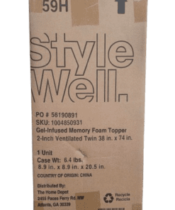 StyleWell 2 in. Gel Infused Memory Foam Twin Mattress Topper