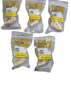 5-PACK Everbilt 1/2 in. MIP x 1/2 in. FIP 90-Degree Brass Street Elbow Fitting