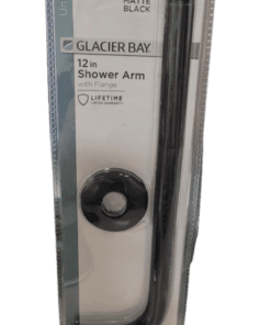 Glacier Bay 12 in. Rain Shower Arm in Matte Black