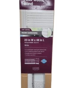 HDC - White Cordless Faux Wood Blinds for Windows with 2 in. Slats