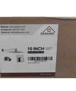 CASAINC Rainfall Showerhead w/ 2.5 GPM 10 in. in Brushed Nickel (Valve Included)