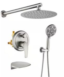 FORCLOVER Single Handle 1.8 GPM with 10 in" Shower Head in Brushed Nickel(Valve Included)