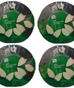 4-Pack Home Accents Holiday 100 Count Warm White Faceted C9 LED Lights