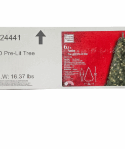 Home Acccents Holiday 6.5 ft. Festive Pine LED Pre-Lit Artificial Christmas Tree