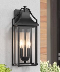 Lawyettle 18 Large Outdoor Wall Lantern with Dusk to Dawn Sensor