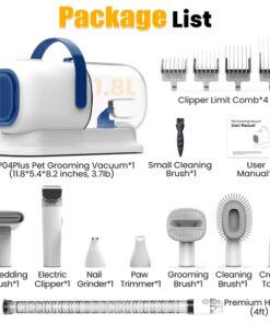 AIRROBO GP04 Plus Dog Grooming Kit with Vacuum Pet Clippers Set