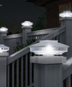 BITPOTT 6 Pack Solar Landscape Post Lights Modern LED Cool White Waterproof